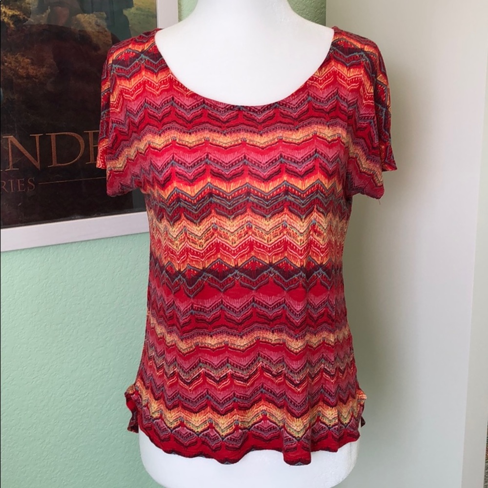 Ella Moss Multi-Color Zigzag Stripe Tee